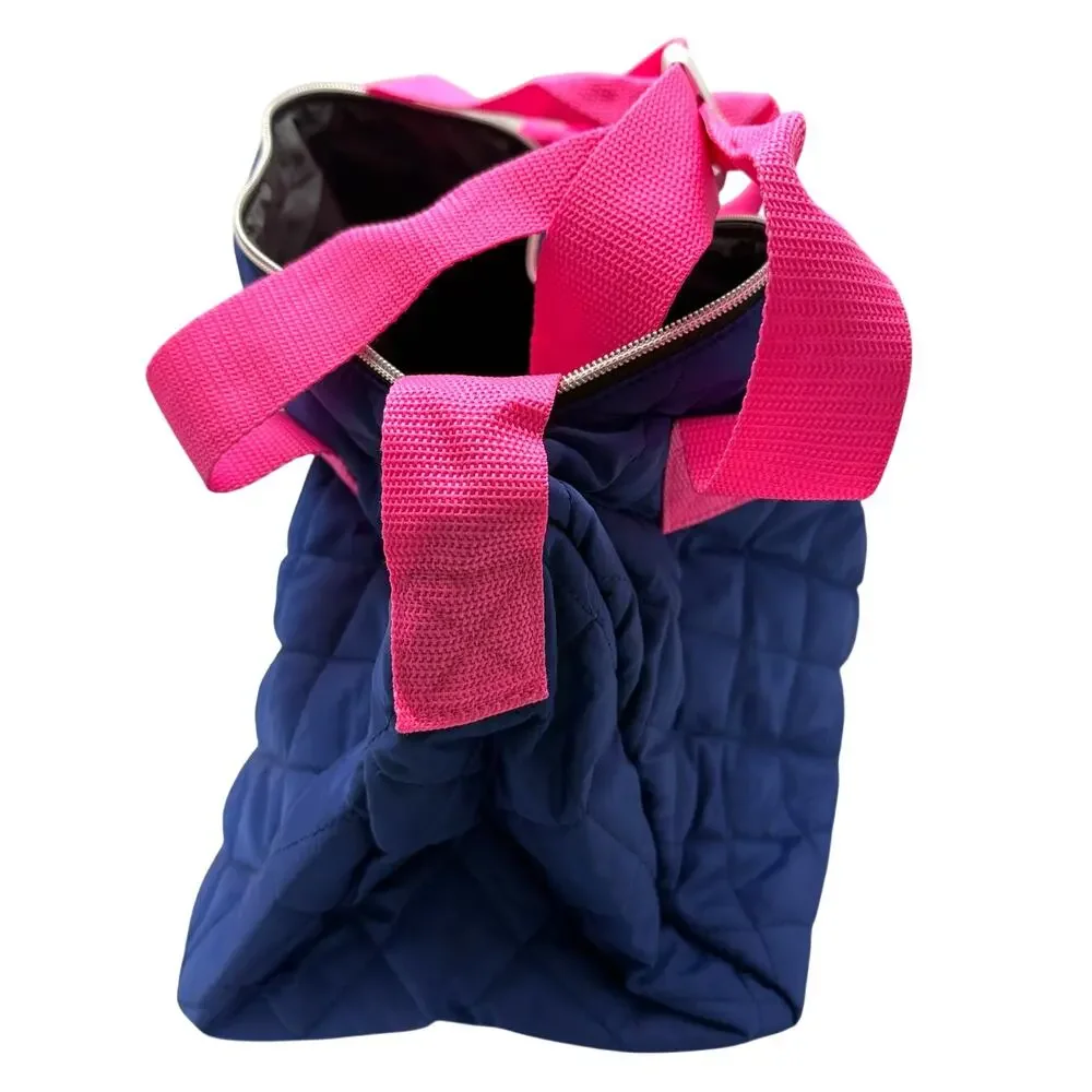 Live Justice Pink Blue Quilted Duffel Gym Dance Bag NWT 18x10x8